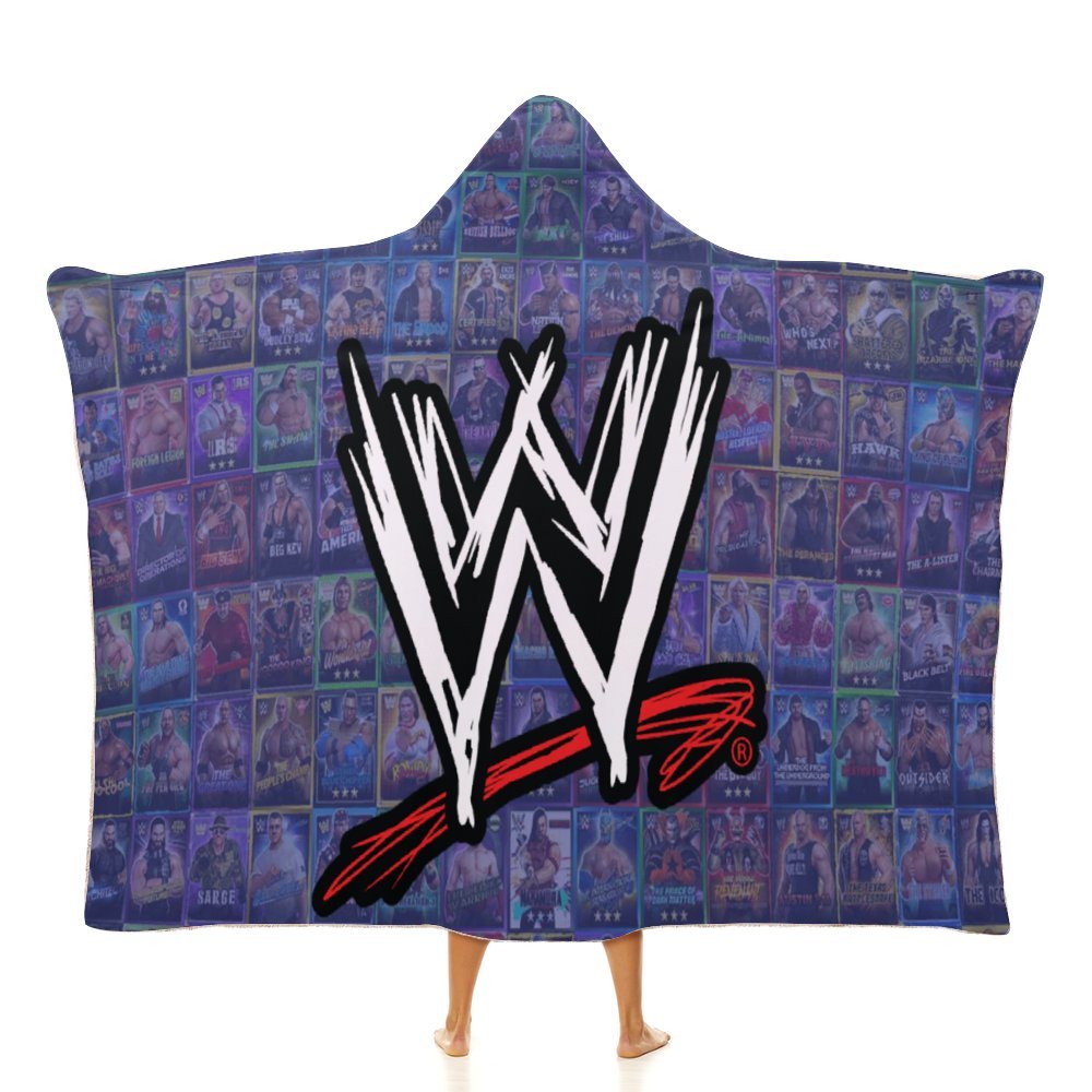 WWE Hooded Blanket Poncho, Wearable Hooded Blanket Cozy Soft Warm Plush Fleece Blanket for Adult Women Men